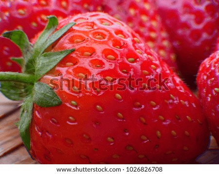 Extreme macro of strawberrys texture