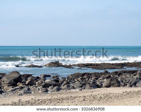 Wave on sandy coast
