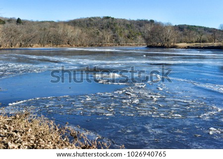Frozen James River in Winter