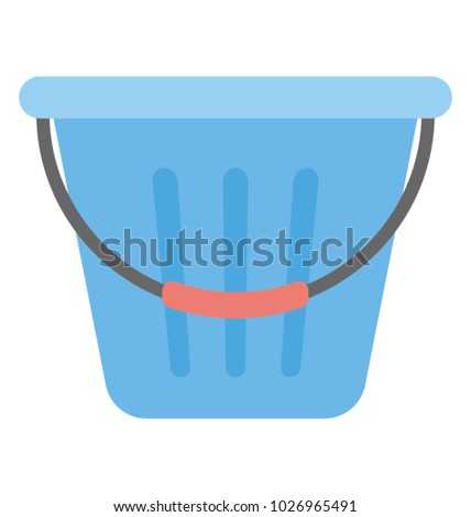 
A water bucket, pail flat icon
