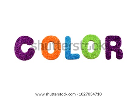 Colored letters stock images. Colorful lettering on a white background. Decorative multi-colored inscription
