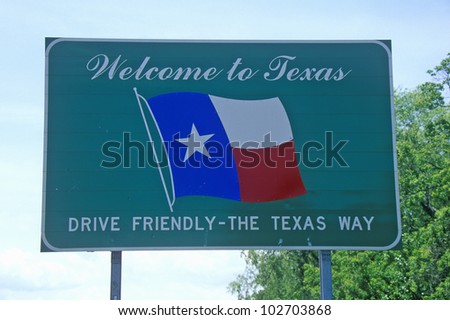 Welcome to Texas Sign Royalty-Free Stock Photo #102703868
