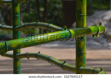 Bamboo made objects for exterior beautification isolated stock photograph