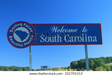 Welcome to South Carolina Sign Royalty-Free Stock Photo #102705353