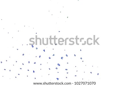 Dark Blue, Green vector pattern with Euro, Dollar, Yen. Shining colored illustration with EUR, USD, JPY signs. Smart design for your business advert of economic, wealth.