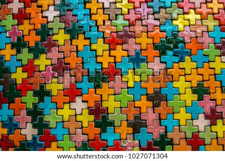 Colorful brick wall background pattern texture vintage
