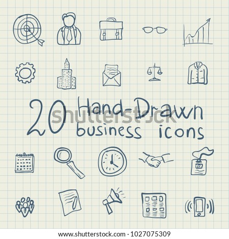 Vector Business Icons Line art drawing ilustration