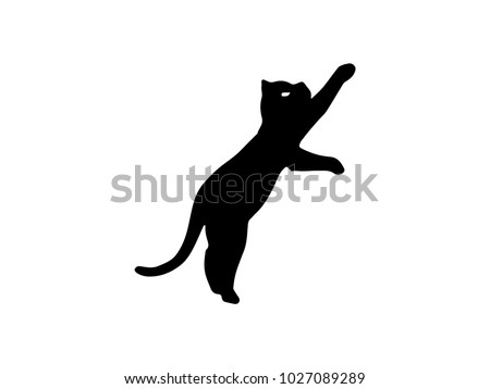 Cat logo black isolate on white background. Cat vector template concept illustration. Royalty-Free Stock Photo #1027089289