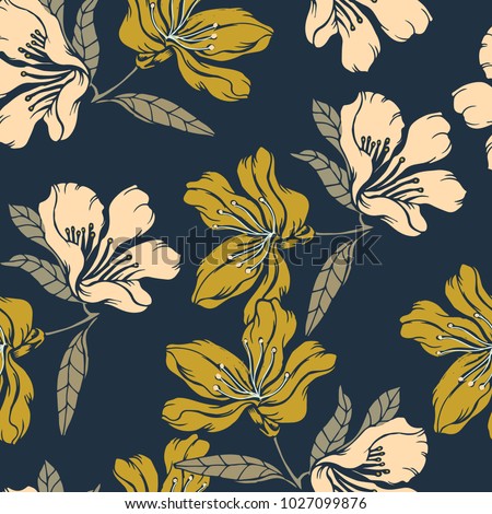 Abstract elegance pattern with floral background.
