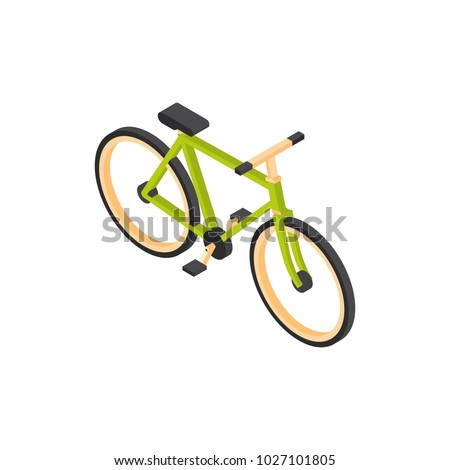Bicycle Icon Isometric Isolated Mountain Travel Concept Vector Illustration