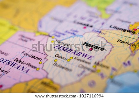 Zimbabwe on map