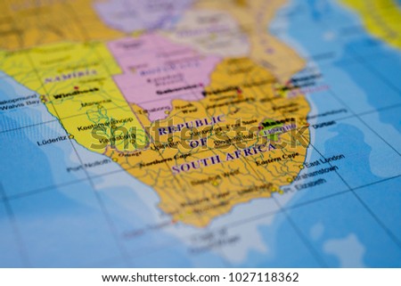 Republic of South Africa on map