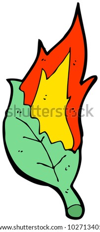 burning leaf cartoon