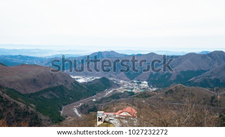 Hight view of mountain landscape view in Nikko National Park, Akechidaira, Tochigi, Japan