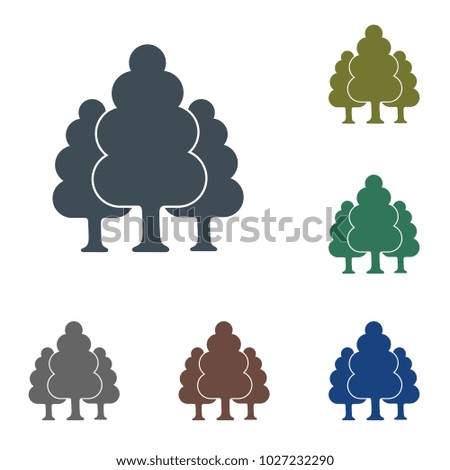 Deciduous forest icon. Vector illustration