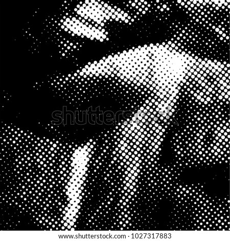 Ink Print Distress Background . Grunge Texture. Abstract Black and white illustration. Vector.halftone
