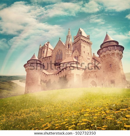  Fairy tale princess castle  from dreams Royalty-Free Stock Photo #102732350