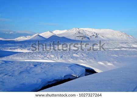 beautiful winter landscape in iceland