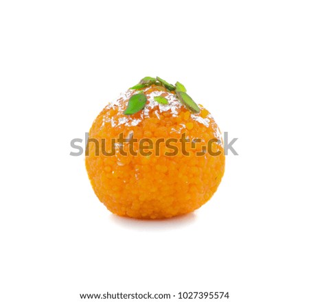 Indian Sweet Motichoor laddoo Also Know as Bundi Laddu or Motichur Laddoo Are Made of Very Small Gram Flour Balls or Boondis Which Are Deep Fried Royalty-Free Stock Photo #1027395574