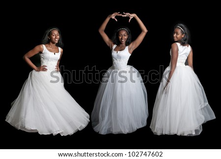 Black African American Woman Bride in a wedding dress