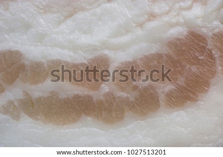 Close-up texture of raw bacon