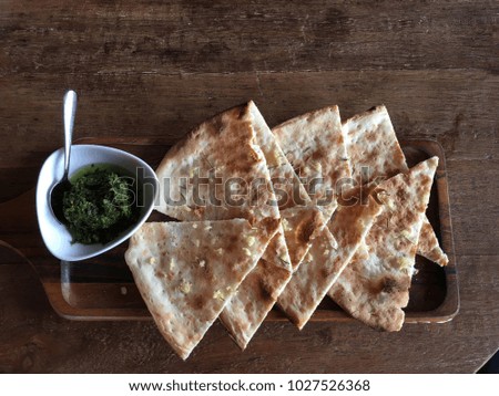 garlic bread with dipping Royalty-Free Stock Photo #1027526368