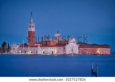 Photo of the Chiesa di San Giorgio Maggiore at the blue hour time
