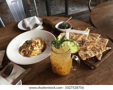 lunch set with drinks Royalty-Free Stock Photo #1027528756