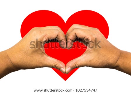 Heart Sign of love, Man hand make a heart sign of love, Love symbol,