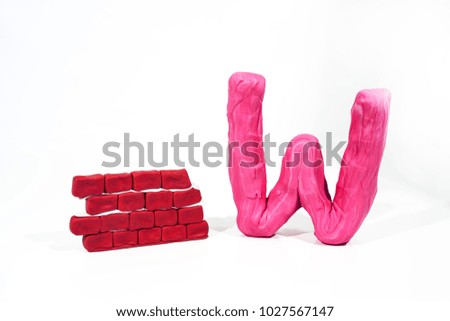 Letters made from Play Clay with some visualizations. High quality photo.