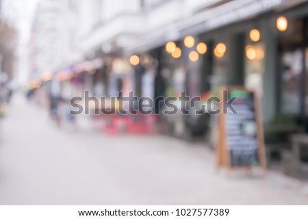 Blurred background of outdoor cafes