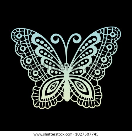 butterfly on a homogeneous background. Vector illustration