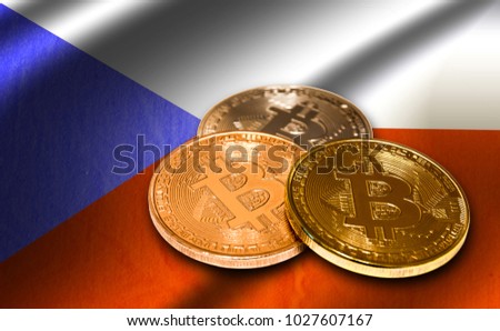 Flag of Czech Republic and bitcoins