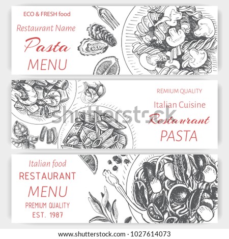 Banner menu of an Italian restaurant