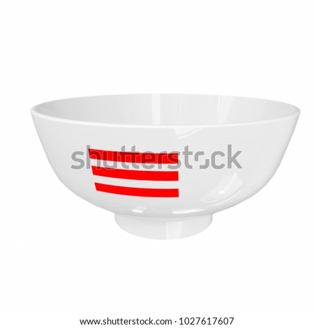 japanese tai-chi dishes cups mug black porcelain faience red blue composition saucers white isolated background