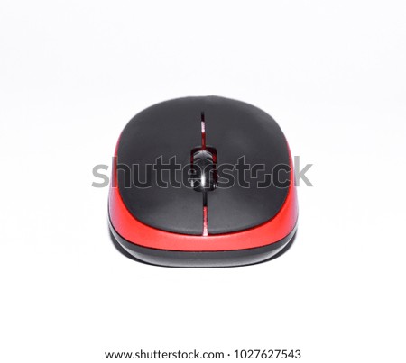 Wireless mouse with red and black color