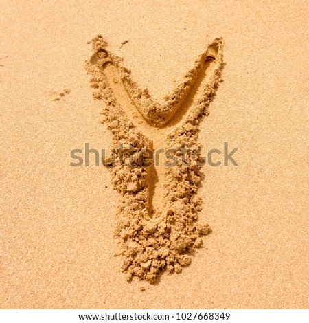 Letters in the sand, alphabet, beach