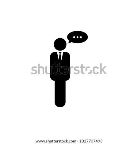 business man with a communication bubble icon. ommunication element icon. Premium quality graphic design. Signs and symbols collection icon for websites, web design, mobile app on white background