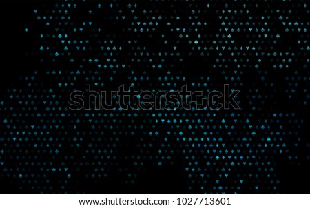 Dark BLUE vector layout with elements of cards. Glitter abstract sketch with isolated symbols of playing cards. Pattern for booklets, leaflets of gambling houses.