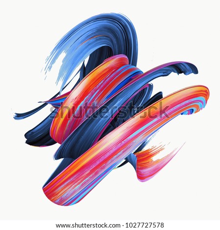 3d rendering, abstract twisted brush stroke, paint splash, splatter, colorful curl, artistic spiral, vivid hieroglyph