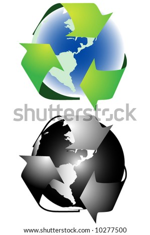 Illustration of recycling sign