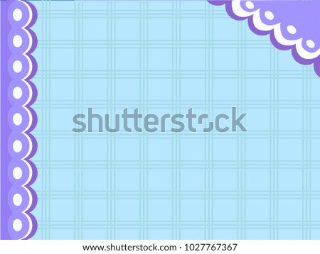 Vector blue tablecloth for flat lay or frame template greeting card