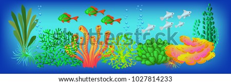 Underwater background, vector illustration for design works and banners, vector illustration