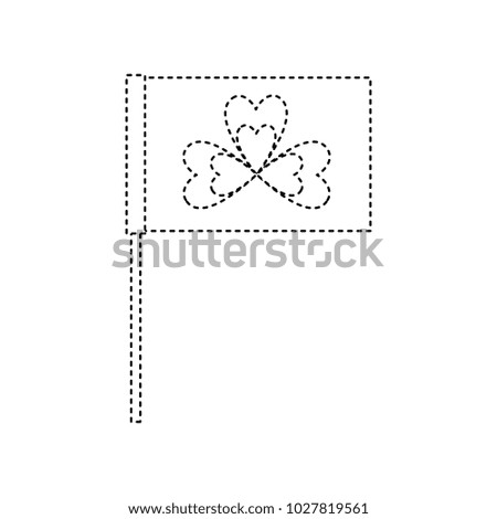 flag in the pole with clover festival st patricks symbol