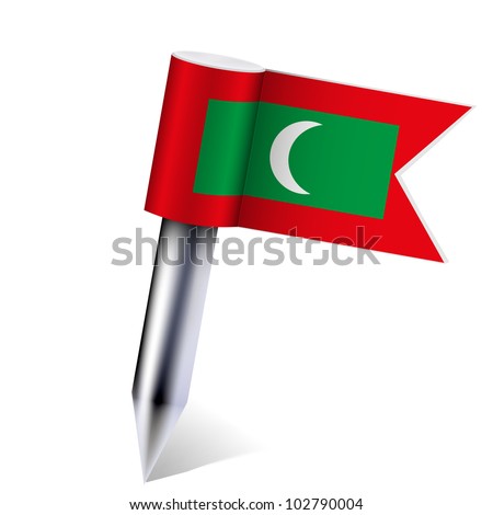 Vector Maldives flag isolated on white. Eps10