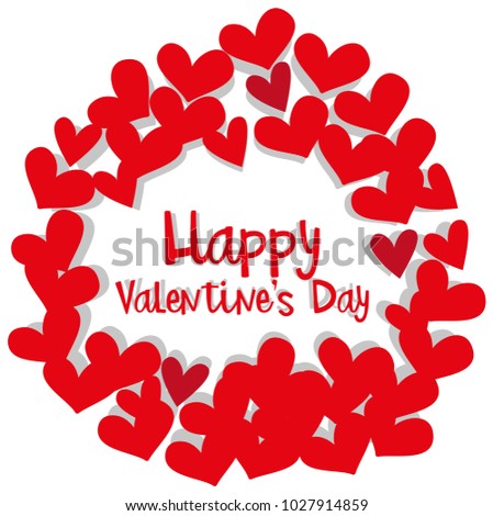 Valentine card template with heart frame illustration