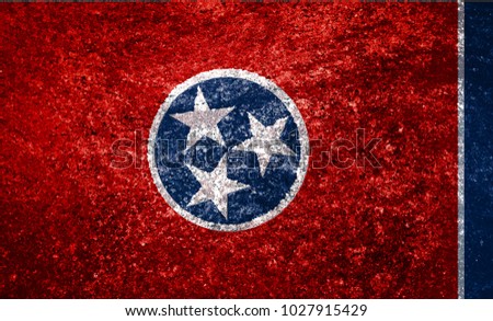 Texture flag of the state of Tennessee USA on a marble tile.