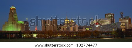 Buffalo, Skyline at Dusk, New York