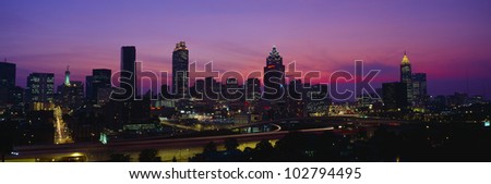 Atlanta Skyline, I-20, Georgia