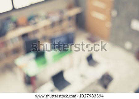 blue image background of interior office space